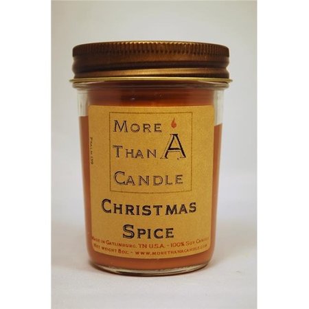 MORE THAN A CANDLE More Than A Candle CMS8J 8 oz Jelly Jar Soy Candle; Christmas Spice CMS8J